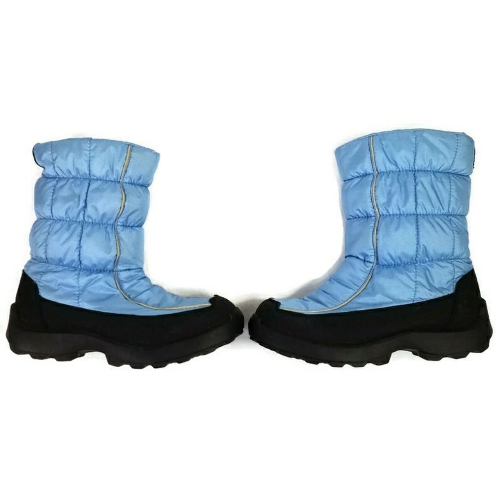 Kamik Powder Soft Top Blue Tan Trimmed Outdoor Quilted Puffer Boots Womens 8 - Picture 7 of 16